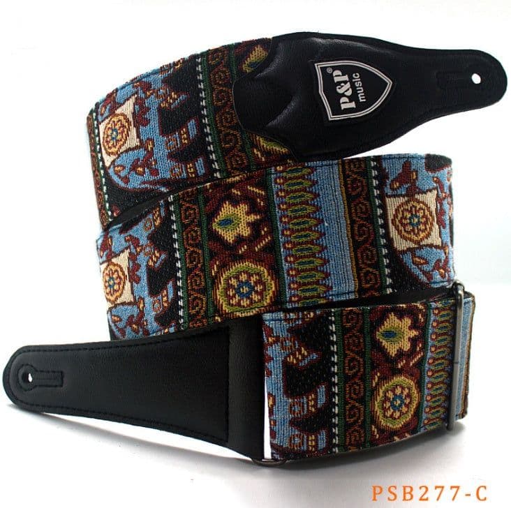 image-Guitar bass strap embroidery thickening and widening