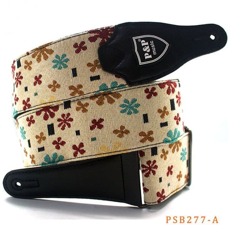 image-Guitar bass strap embroidery thickening and widening