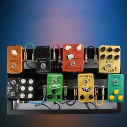 image-Electric guitar pedal board