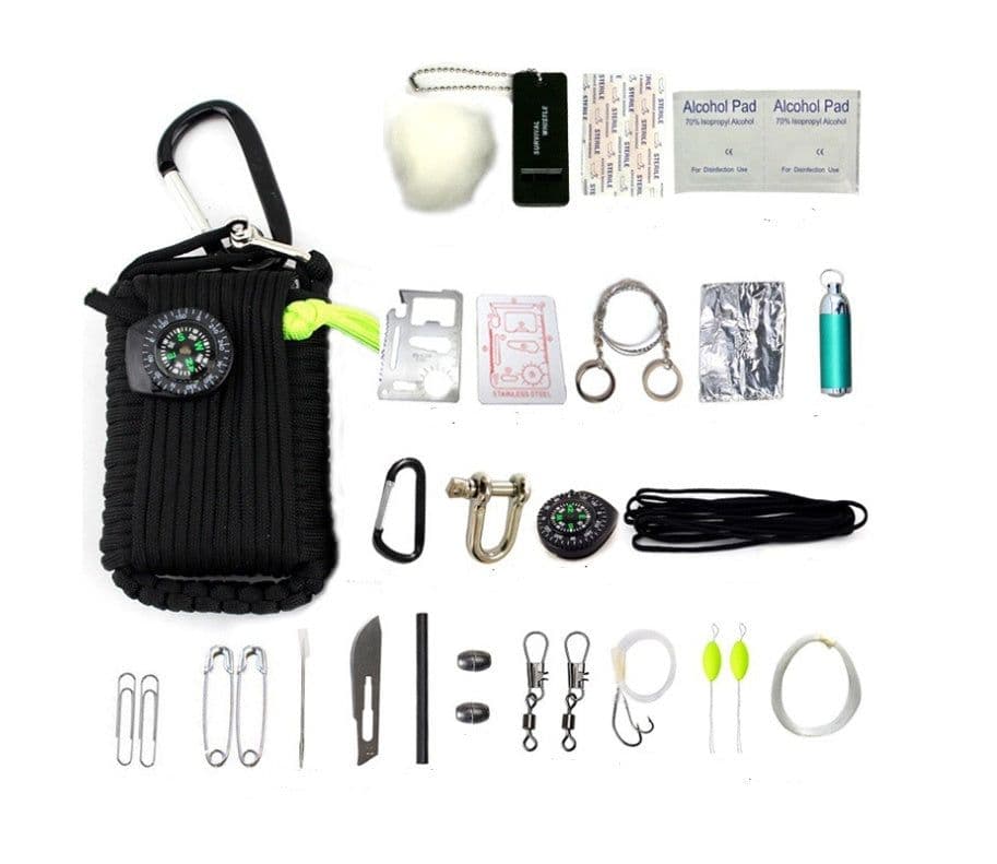 image-Camping bag climbing umbrella rope equipment kit hand-woven process escape emergency self-help kit outdoor supplies