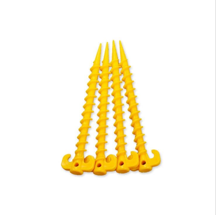 image-Manufacturer Guangjie KEUMER Threaded Ground Nails Plastic Ground Nails Tent Sky Curtain Picnic Mat Ground Nails Sand-proof Bag Set