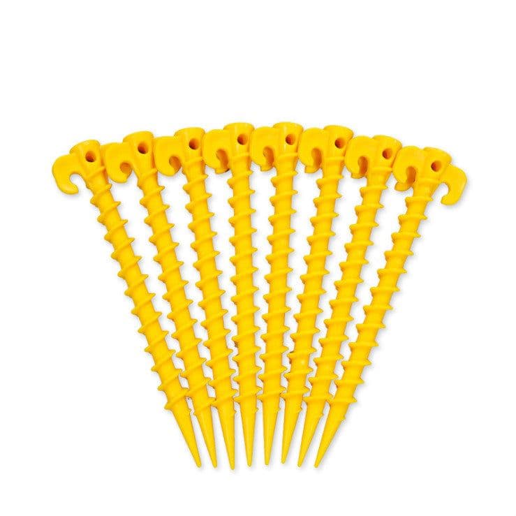 image-Manufacturer Guangjie KEUMER Threaded Ground Nails Plastic Ground Nails Tent Sky Curtain Picnic Mat Ground Nails Sand-proof Bag Set