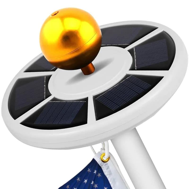 image-With hook outdoor solar flagpole lamp flag light American flag lamp camping light 26LED tent lamp