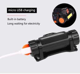 image-Waterproof LED headlamp COB work light 2 light mode with magnet headlight built-in 18650 battery suit for fishing, camping, etc.