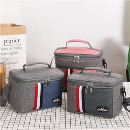 image-Striped lunch bag