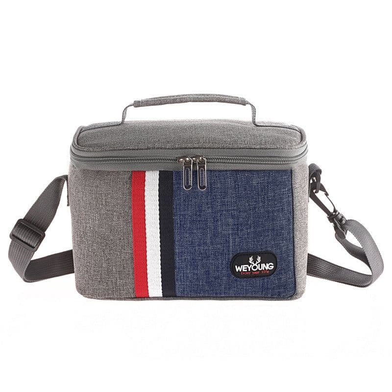 image-Striped lunch bag