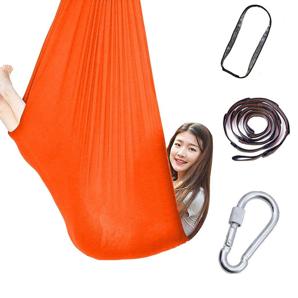 image-Kids Cotton Outdoor Indoor Swing Hammock For Cuddle Up To Sensory Child Therapy Soft Elastic Parcel Steady Seat