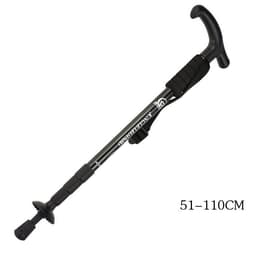 image-Four-section straight shank and curved handle aluminum alloy trekking pole