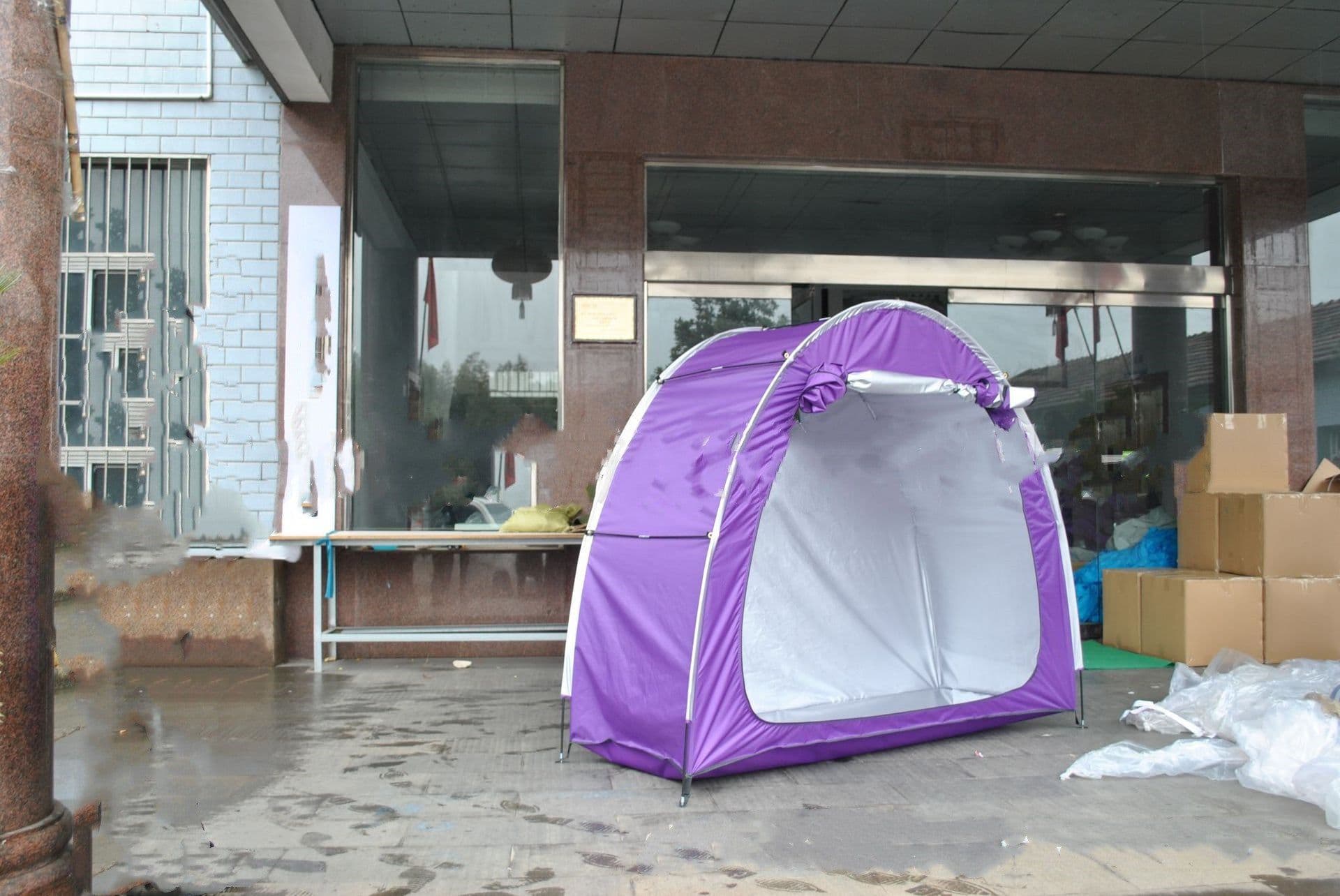 image-Parked mountain bike folding canopy