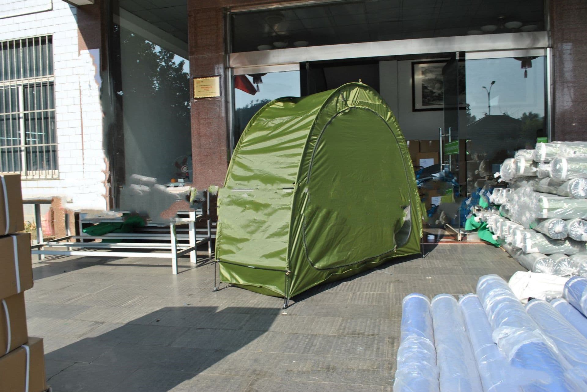 image-Parked mountain bike folding canopy