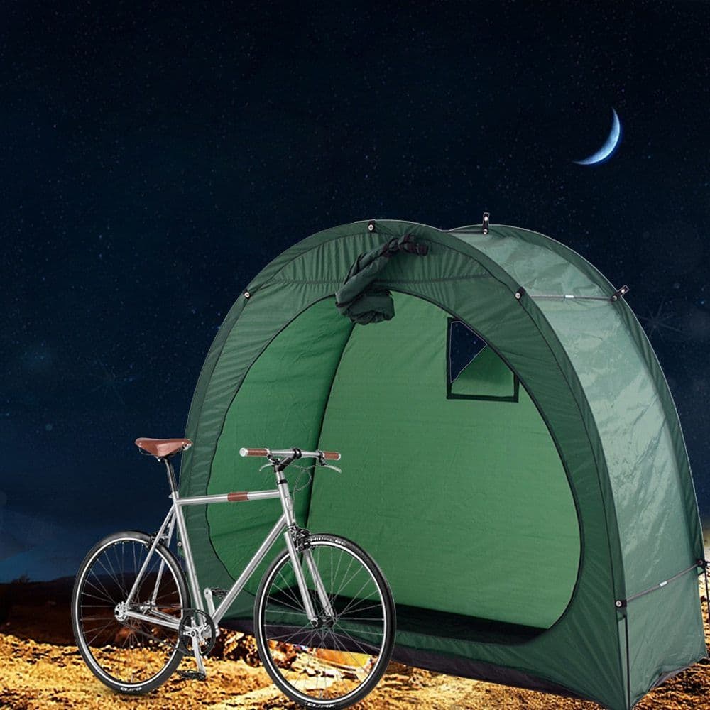 image-Parked mountain bike folding canopy