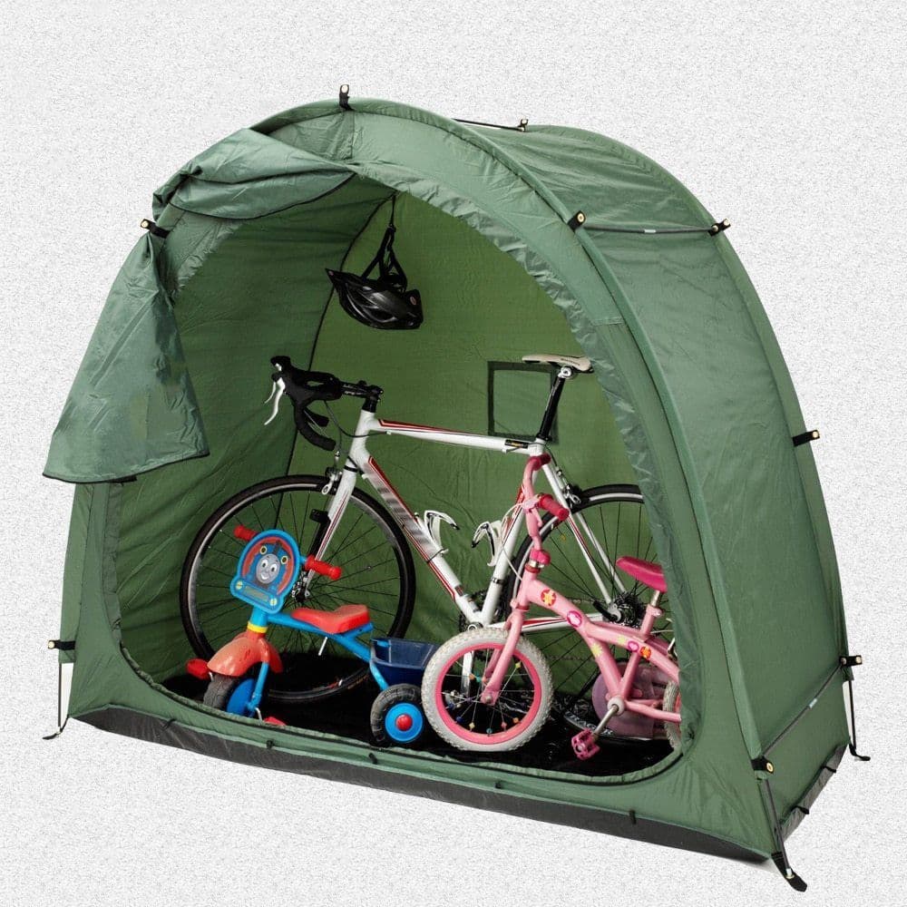 image-Parked mountain bike folding canopy
