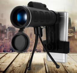 image-Compatible with Apple, 40X60 Monocular BAK4 Monocular Telescope HD Night Vision Prism Scope With Compass Phone Clip Tripod for Outdoor Activities