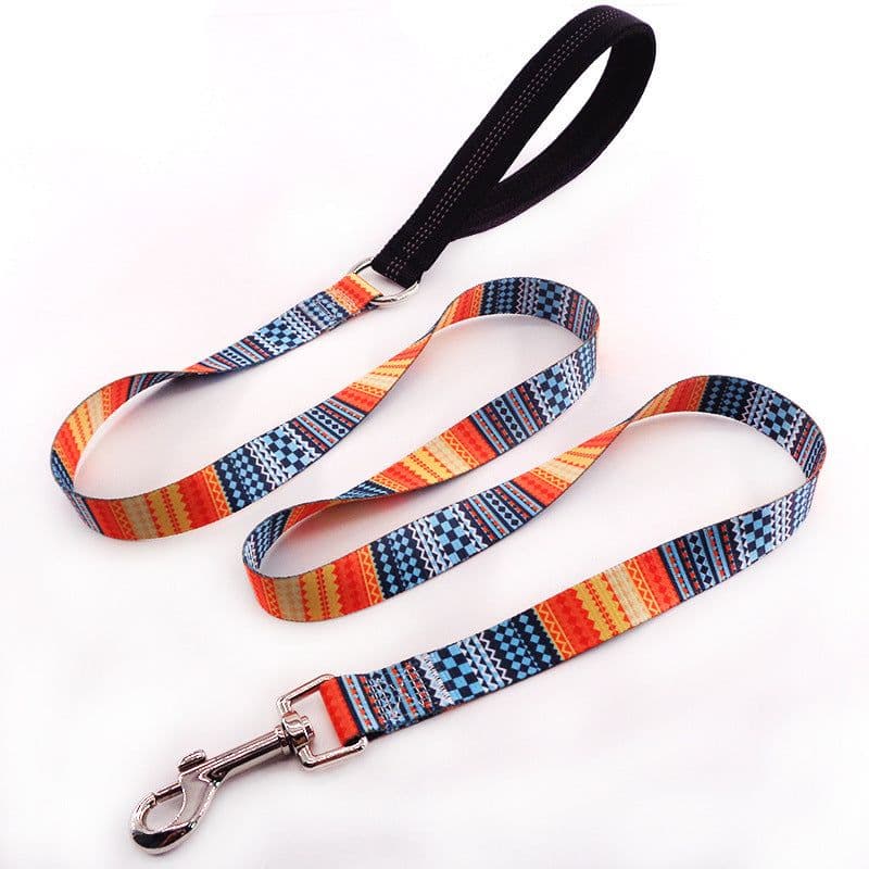 image-Flower training dog pet supplies printed dog leash