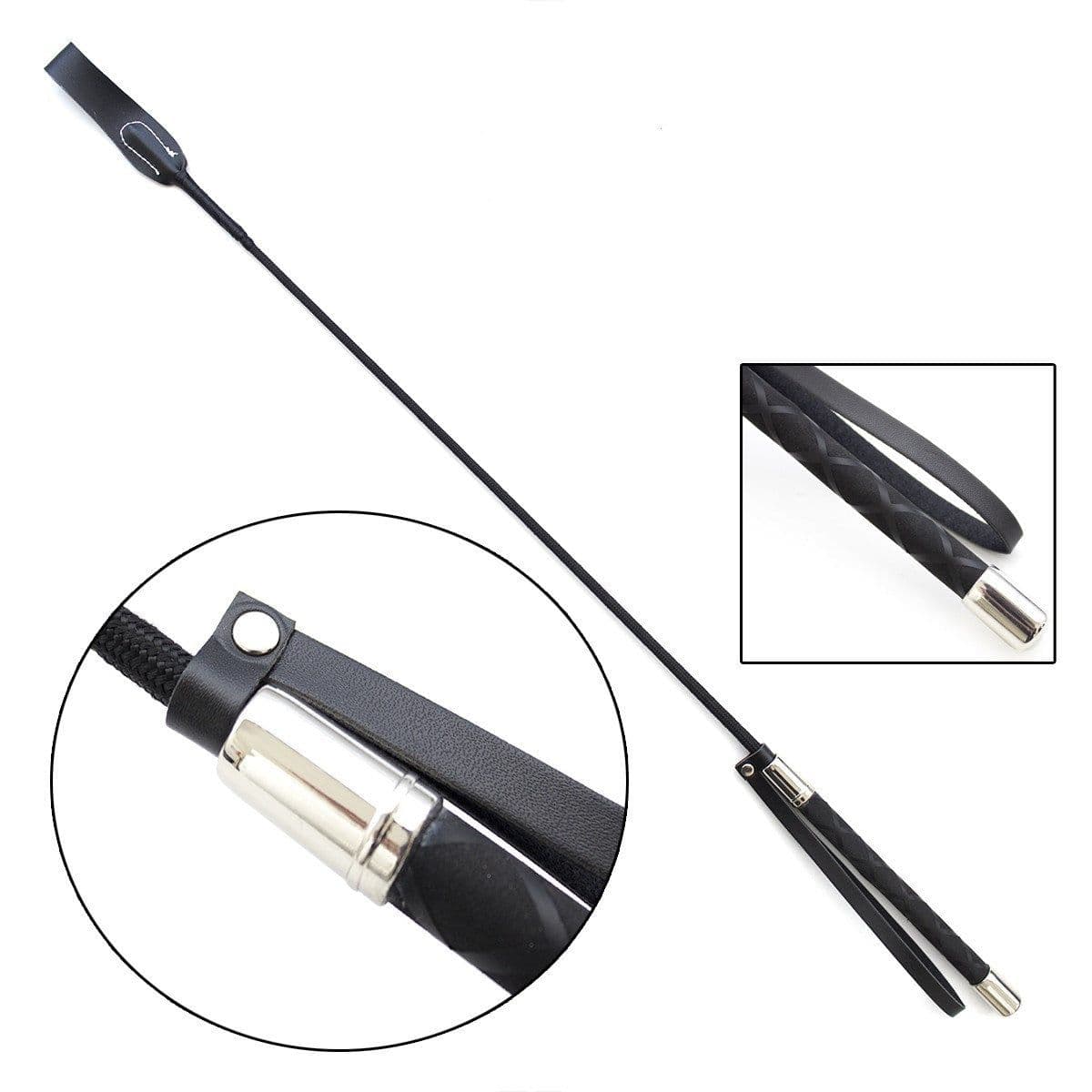 image-Horse Riding PU Leather Riding Whip Fun Supplies Straight Whip Pointer Slave