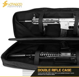 image-VOTAGOO Double Rifle Case Gun Bag, Safely Long-Barrel Firearm Transportation Cases Locks, All-Weather Soft Tactical Range Bag Ackpack For Shotgun Spacious Heavy Duty