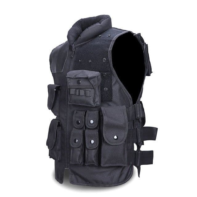 image-Tactical Vest Black Mens Military Hunting Vest