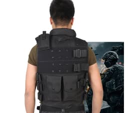 image-Tactical Vest Black Mens Military Hunting Vest
