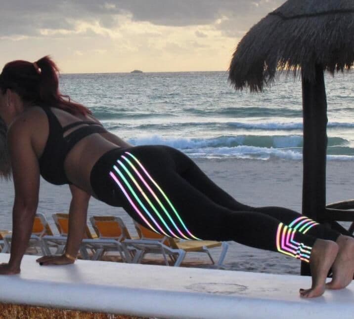 image-Fitness Yoga Pants Laser Printed Slimming Sports Leggings