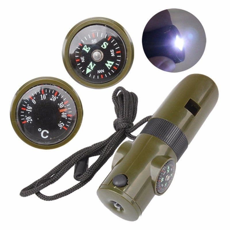 image-Off-the-shelf seven-in-one whistle multi-function compass survival whistle outdoor products