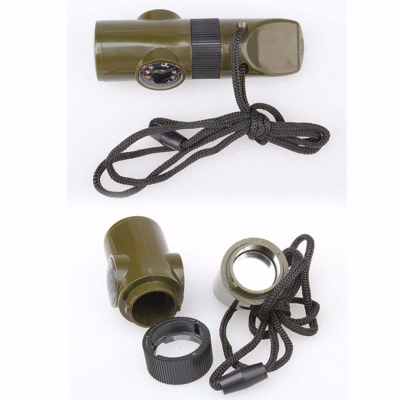 image-Off-the-shelf seven-in-one whistle multi-function compass survival whistle outdoor products