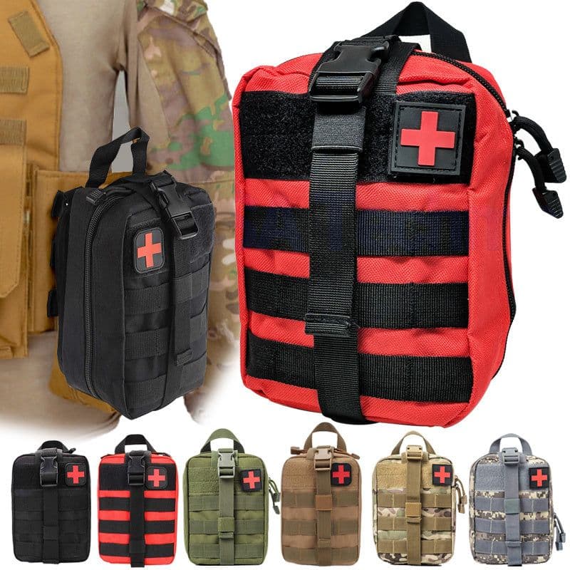 image-Tactical First Aid Kit Waist Bag Emergency Travel Survival Rescue Handbag Waterproof Camping First Aid Pouch Patch Bag