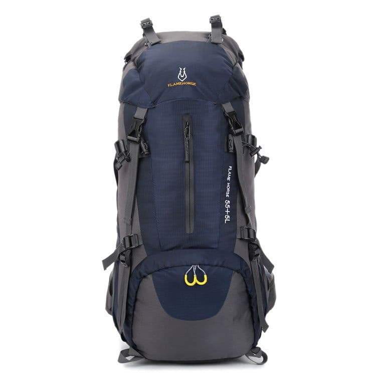 image-Mountaineering waterproof outdoor sports nylon bag Wild camping backpack Rainproof 60L mountaineering bag wholesale