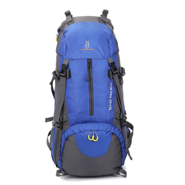 image-Mountaineering waterproof outdoor sports nylon bag Wild camping backpack Rainproof 60L mountaineering bag wholesale