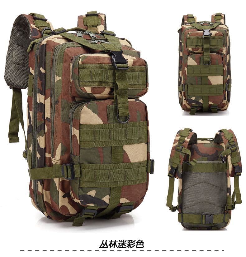 image-Camouflage Backpack Outdoor Sports Upgraded 3P Bag Camouflage Backpack Tactical Backpack Outdoor Camping Travel