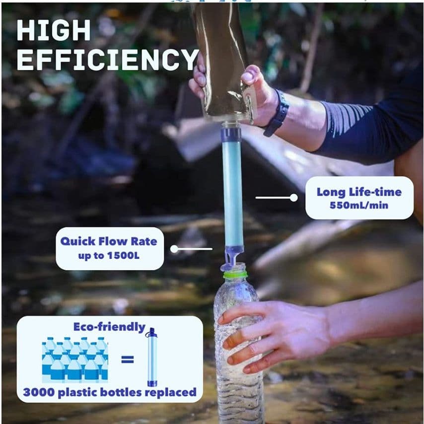 image-Water Filters Straw Hiking Camping Outdoor Travel Personal Emergency Survival Tools Summer Life Straw