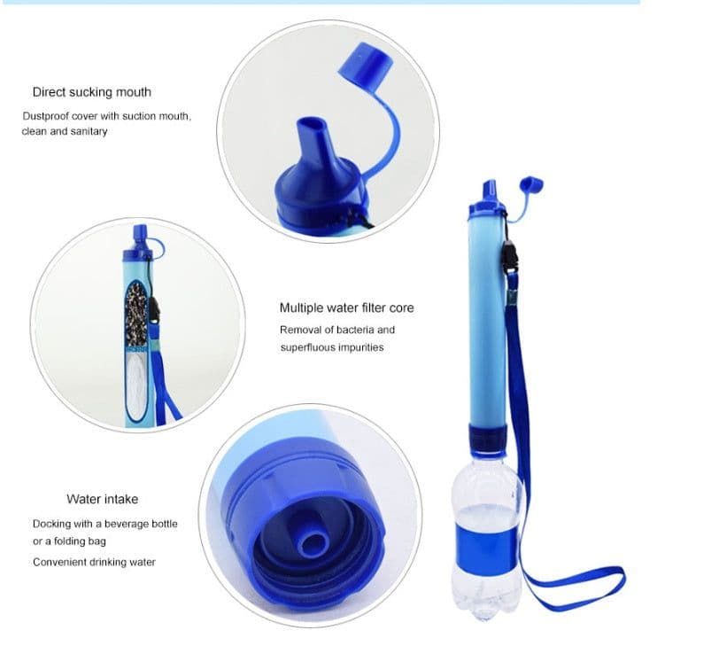 image-Water Filters Straw Hiking Camping Outdoor Travel Personal Emergency Survival Tools Summer Life Straw