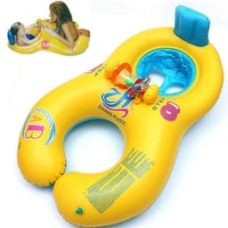 image-Parent-child Swim Ring Green Material Mother And Child Double Swimming Ring Multi-pattern Optional Children Swim Ring