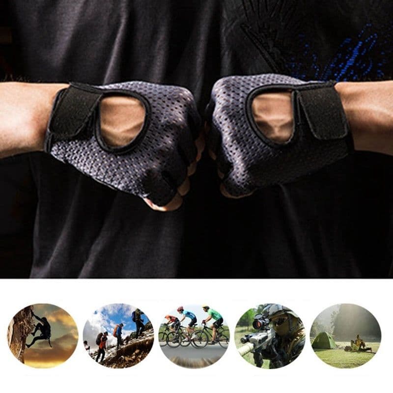 image-Half finger gloves sports fitness gloves outdoor riding non-slip wear gloves