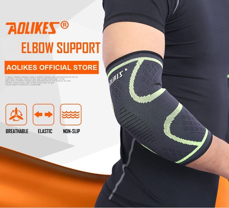 image-AOLIKES 1PCS Breathable Elbow Support Basketball Football Sports Safety Volleyball Elbow Pad Elastic Elbow Supporter