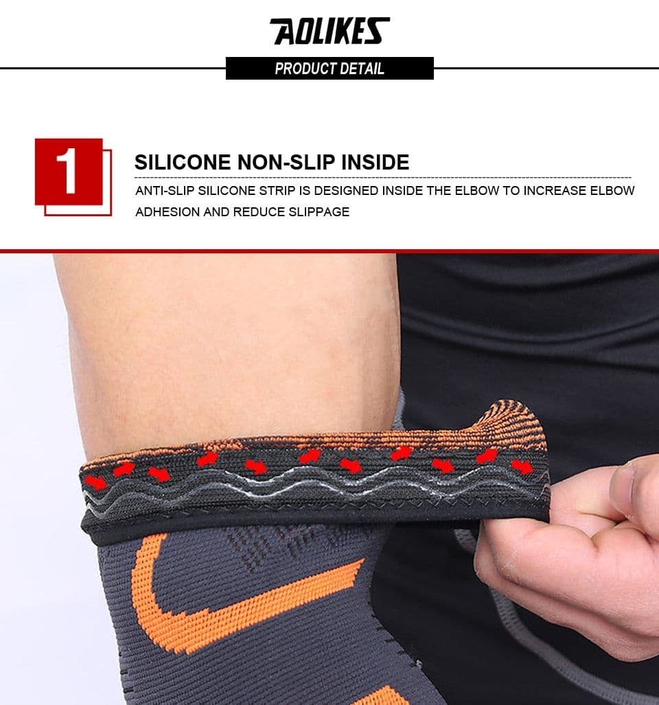 image-AOLIKES 1PCS Breathable Elbow Support Basketball Football Sports Safety Volleyball Elbow Pad Elastic Elbow Supporter