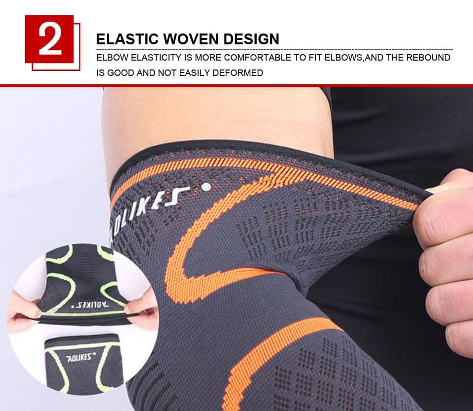 image-AOLIKES 1PCS Breathable Elbow Support Basketball Football Sports Safety Volleyball Elbow Pad Elastic Elbow Supporter