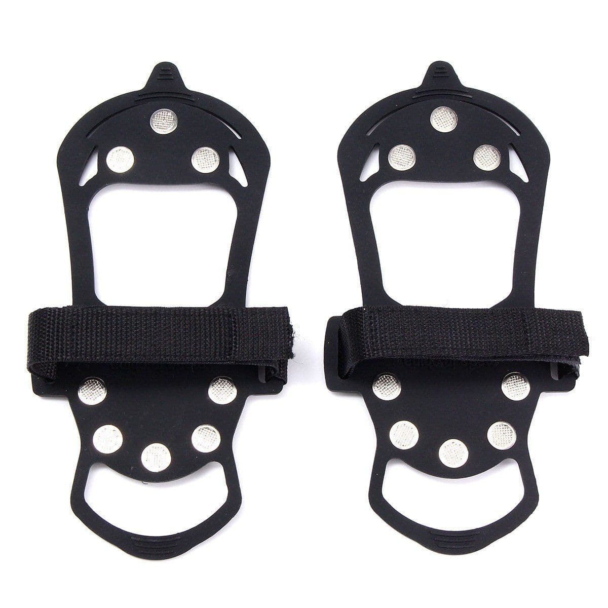 image-Outdoor Ice Floes Gripper 10 Nails, Snow Crampons Strap Climbing Cleats Spikes Non Slip Boots Silicone Ice Stud Shoes Grip