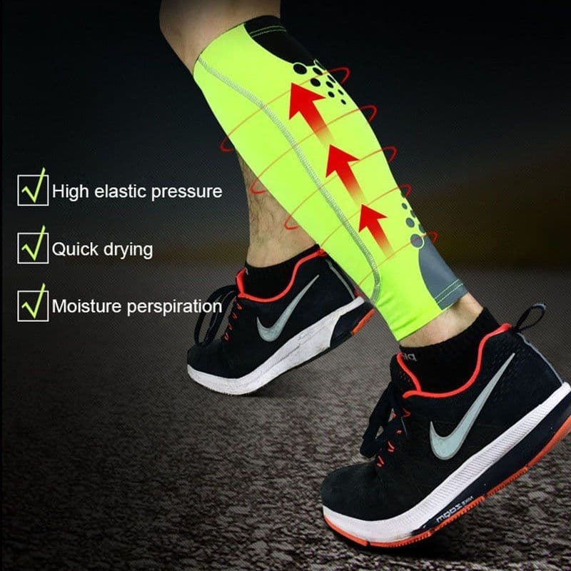 image-1PC Men Women Running Bicycle Calf Leg Brace Support Stretch Sleeve Compression Exercise Leggings Basketball Football Knee Pads