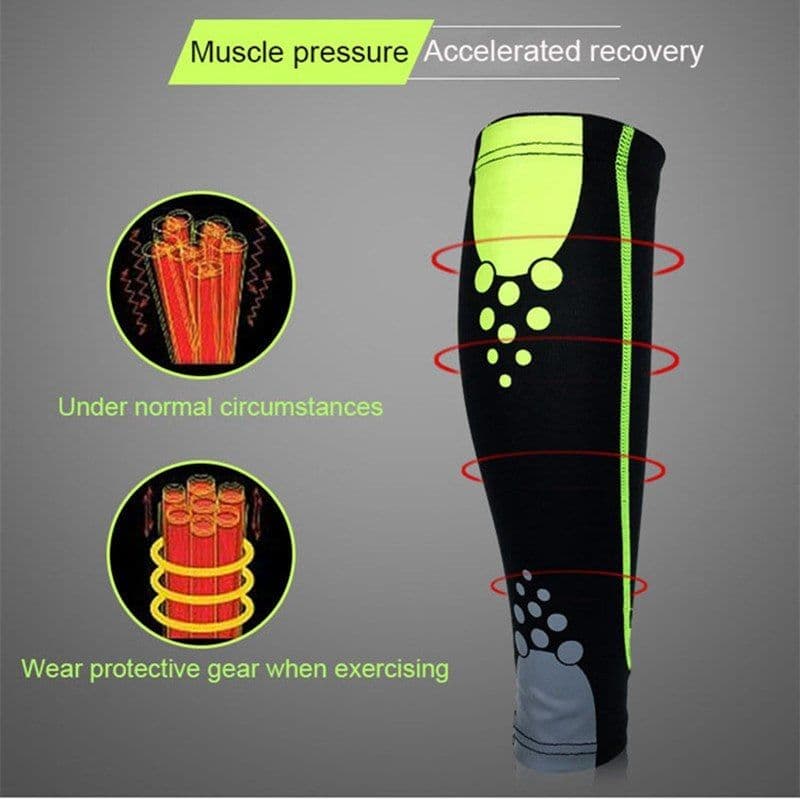 image-1PC Men Women Running Bicycle Calf Leg Brace Support Stretch Sleeve Compression Exercise Leggings Basketball Football Knee Pads