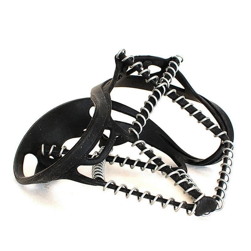 image-1 Pair Ice Snow Gripper Non-Slip Elastic Shoes Boots Professional Anti Skid Spikes Grips Unisex Shoe Covers Crampons For Outdoor