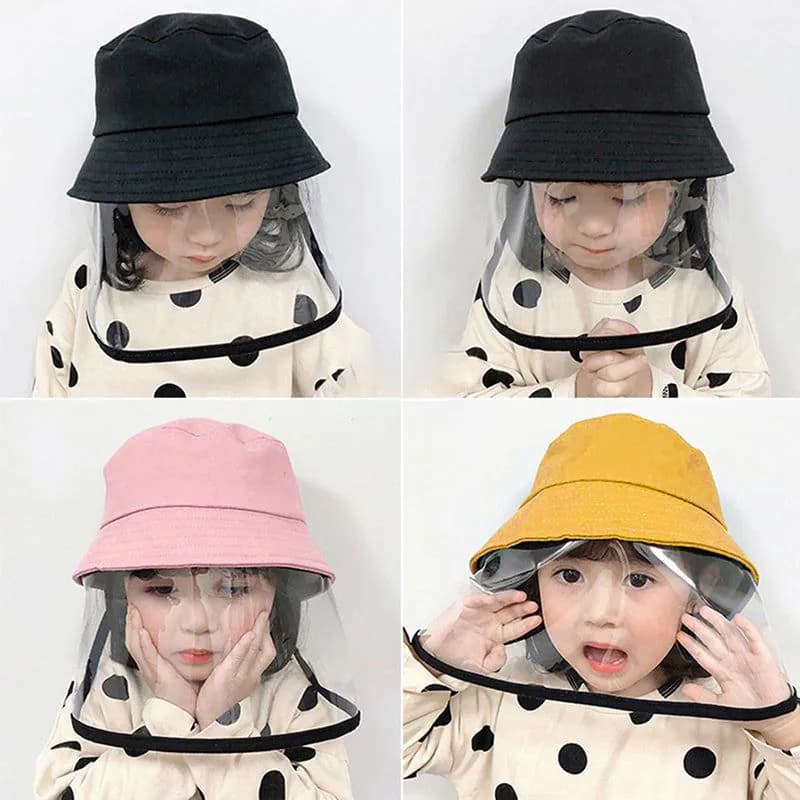 image-Child Protection Products Hot Buy Anti-spitting Protective Hat Dustproof Cover Kids Boys Girls Fisherman Hat