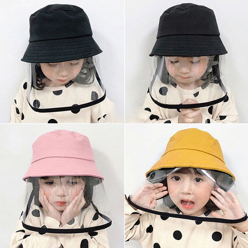 image-Child Protection Products Hot Buy Anti-spitting Protective Hat Dustproof Cover Kids Boys Girls Fisherman Hat
