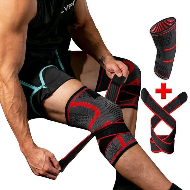 image-Outdoor sports compression horoscope cross strap knee pads