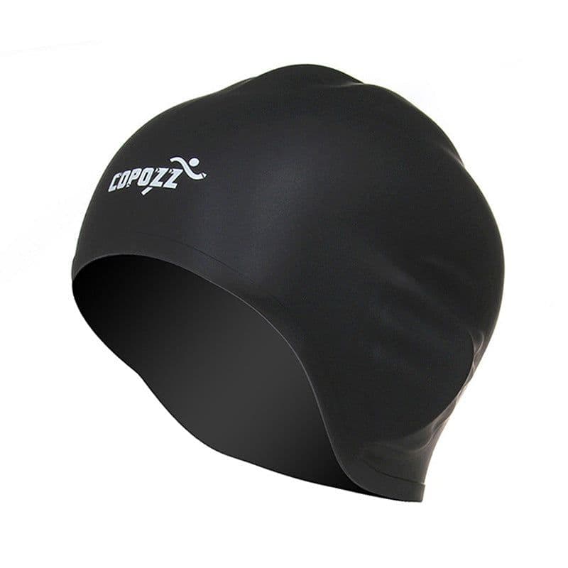 image-Silicone Waterproof 3D elastic Swimming Caps for Men Women Long Hair Swimming Hat Cover Ear Bone Pool adult swim cap