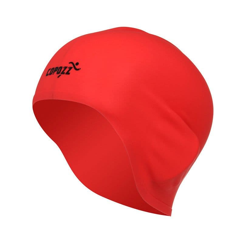 image-Silicone Waterproof 3D elastic Swimming Caps for Men Women Long Hair Swimming Hat Cover Ear Bone Pool adult swim cap