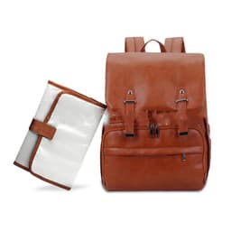 image-Pu Mommy Bag Amazon Double Shoulder Milk Bag Fashion Mother And Baby Backpack