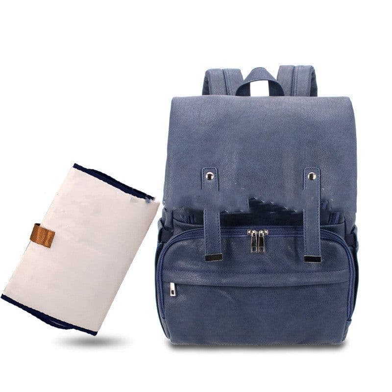 image-Pu Mommy Bag Amazon Double Shoulder Milk Bag Fashion Mother And Baby Backpack