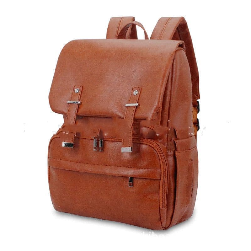 image-Pu Mommy Bag Amazon Double Shoulder Milk Bag Fashion Mother And Baby Backpack