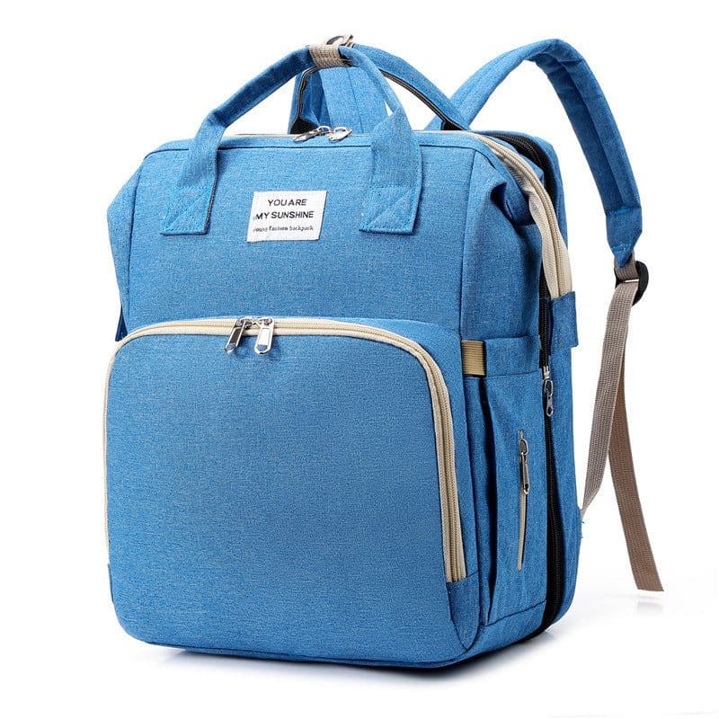 image-New Foldable Sleeping Mommy Bag Multifunctional Mother and Baby Bag Mom Bag Milk Bottle Backpack Diaper Backpack