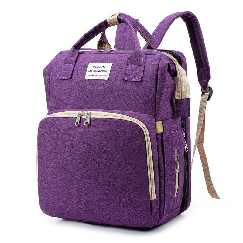 image-New Foldable Sleeping Mommy Bag Multifunctional Mother and Baby Bag Mom Bag Milk Bottle Backpack Diaper Backpack